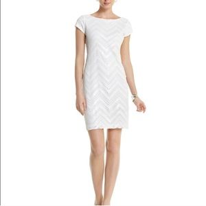 White House Black Market white sequin dress